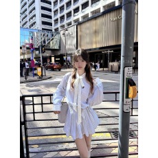 批发已出货 蝴蝶结条纹衬衫连衣裙子女秋<b class='q'>夏</b>2025新款小个子韩系穿搭