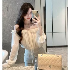 批发已出货 纯欲气质一字肩包臀连衣裙女设计感系带收腰短裙子<b class='q'>夏</b>季