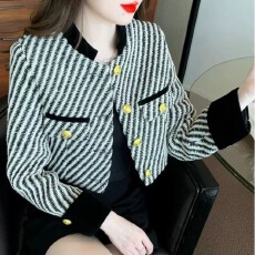 批发已出货 外套女2024新款冬季气质名媛高级感小个子夹棉上衣夹克