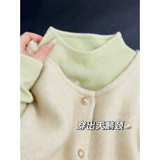 批发已出货 果绿半高领针织衫秋冬洋气上衣