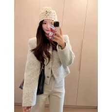 批发已出货  外套女秋季法式气质长袖短款千金感开衫上衣