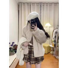 批发已出货 新款立领加厚环保皮草保暖短款毛绒上衣潮