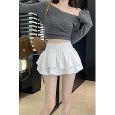 批发已出货 新款显瘦<b class='q'>高腰</b>荷叶边蓬蓬短裙裤