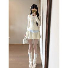 批发已出货 假两件长袖短裙<b class='q'>两件套</b>装