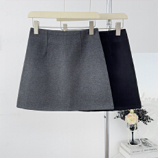 批发已出货 包臀短<b class='q'>裙</b>秋冬新款灰色a<b class='q'>字</b><b class='q'>半身裙</b>