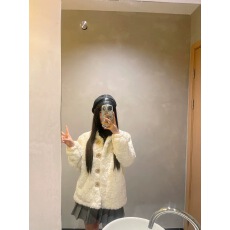 批发已出货 新款奶fufu环保羊羔绒皮草毛茸保暖上衣