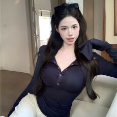 批发已出货 连帽长袖T恤女秋季<b class='q'>修身</b>抽绳褶皱小众chic内搭打底上衣