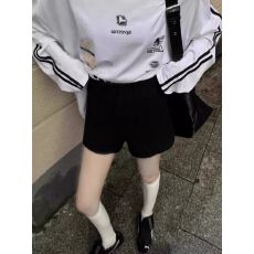 批发已出货 短裤女春秋冬2025新款小个子毛线显瘦高腰针织阔腿裤