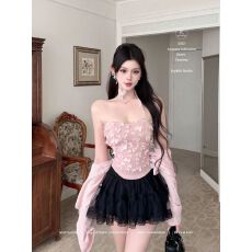 批发已出货 春季新款人棉蝴蝶结一字围美背配蝴蝶结围脖