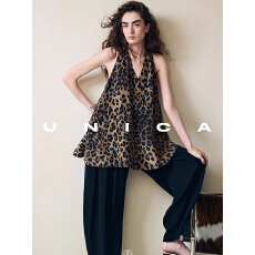 批发已出货 度假感桑蚕丝双绉清凉露背挂脖上衣