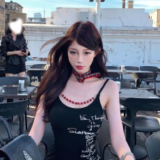 批发已出货 美式辣妹设计感吊带背心女修身显瘦露背上衣夏