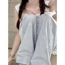 批发已出货 <b class='q'>休闲</b>裤女夏季薄款2024新款冰丝慵懒宽松显瘦高腰直筒裤