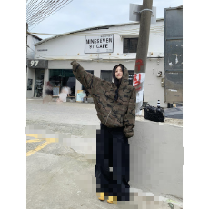 批发已出货 美式复古风迷彩连帽卫衣休闲<b class='q'>百搭</b>宽松显瘦拉链外套