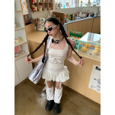 批发已出货 <b class='q'>吊带</b>背心女夏季外穿美背白色设计感小众无袖上衣