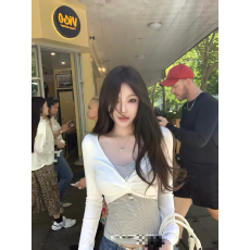 批发已出货 假两件扭结设计感条纹长袖T恤撞色针织上衣