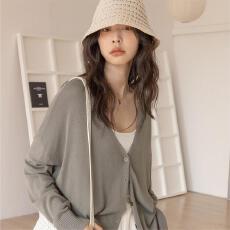 批发已出货 针织外套女2026年<b class='q'>夏</b>季新款轻薄宽松垂感落肩长袖外穿上衣