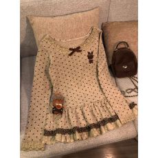 批发已出货 <b class='q'>羊绒</b>磨毛卡通刺绣蝴蝶结蕾丝长袖T恤上衣