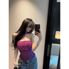 批发已出货 网纱亮片吊带背心女泰式一字肩挂脖抹胸上衣打底内搭