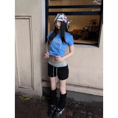 批发已出货 正肩短袖 高弹力新款夏季修身显瘦洋气上衣