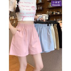 批发新款高腰A字小个子休闲裤宽松运动热裤