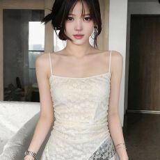 批发韩系中长款吊带女夏外穿设计感不规则<b class='q'>蕾丝</b>拼接下摆无袖抹胸<b class='q'>上衣</b>
