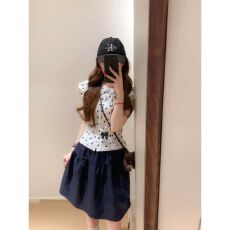 批发已出货 波点短袖衬衫<b class='q'>娃娃领</b>设计感小众收腰衬衣