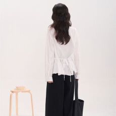 已出货 通勤翻领裙摆衬衫女韩系气质衬衣上衣