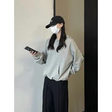 纯色连帽卫衣女 2026春夏新款 韩系 简约风 修身版型 垂感