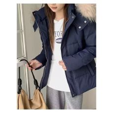 2025年羽绒女棉服冬季韩版新款大毛领棉衣简约加厚外套 款 优雅