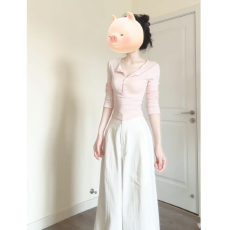 批发设计感v领长袖<b class='q'>t</b><b class='q'>恤</b>女春秋修身显瘦打底上衣 秋冬新款 洋气 减龄