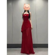 批发instunning欧美风气质高级御姐<b class='q'>长裙</b>宴会礼服抹胸网纱拼接摆连衣