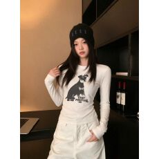 批发长袖t恤新款秋季修身<b class='q'>打底衫</b>设计感小众辣妹上衣 2026秋季新款