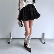 批发白色蕾丝短裙女2025夏季芭蕾风蛋糕裙高腰百搭显瘦新款a字半身裙