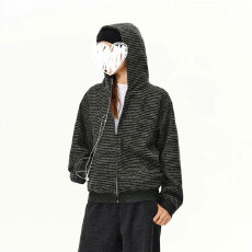 批发韩系条纹卫衣外套女装新款秋季宽松百搭时尚显瘦气质简约