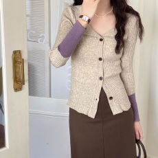 批发春季polo领开衫女装春V领显瘦上衣<b class='q'>外套</b><b class='q'>韩版</b>复新款