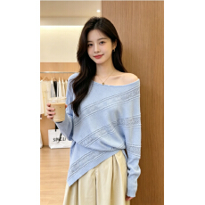 批发蝙蝠<b class='q'>长袖</b>防晒针织衫女薄款夏季<b class='q'>大码</b>微胖不规则镂空上衣空调罩衫