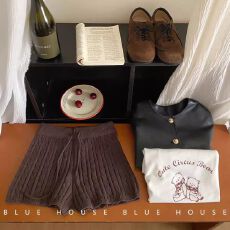 批发韩版休闲百搭针织麻花打底短裤女2025年新款外穿高腰弹力阔腿靴裤