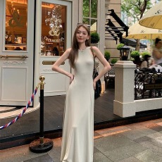 批发法式高级无袖针织<b class='q'>背心</b>连衣裙夏季新款气质修身显瘦收腰超仙<b class='q'>长裙</b>子