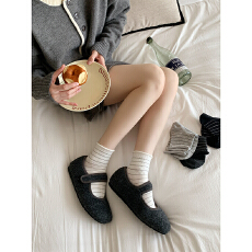 批发韩系简约设计感中筒袜女条纹基础百搭亲肤舒适短袜5双