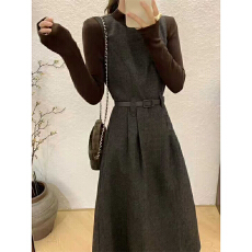 批发实体档口新款法式设计感小众复古气质高级感背心裙+<b class='q'>打底</b>衫套装