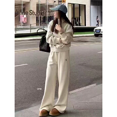 批发实体档口羊绒<b class='q'>运动服</b>套装女秋季慵懒风立领卫衣阔腿裤休闲两件套