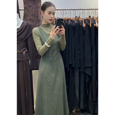 批发实体档口冬新款法式设计感小众复古气质高级感百搭<b class='q'>连衣裙</b>套装女