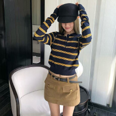 批发实体档口复古工装<b class='q'>半身裙</b>女秋小个子高腰大口袋设计感包臀a<b class='q'>字</b>短<b class='q'>裙</b>