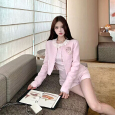 批发实体档口秋季刺绣花边娃娃领衬衫编织小香<b class='q'>蕾丝</b>边外套配花朵短裤女