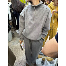 批发实体档口运动卫衣套装女秋冬2025年新款<b class='q'>宽松</b>半拉链<b class='q'>上衣</b>长裤两件套