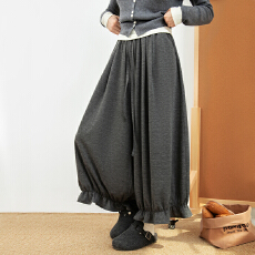 批发实力工厂慵懒风阔腿灯笼裤<b class='q'>女</b>秋冬季25新款软糯糯米裤休闲花苞<b class='q'>裙裤</b>