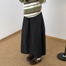 批发实力工厂百搭休闲裙女秋冬25<b class='q'>新款</b>小个子高腰a字裙显瘦花苞半身裙