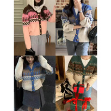 批发实体档口慵懒风宽松气质毛衣外套女2025秋冬季软糯别致针织开衫女