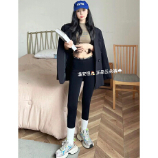 批发实力工厂2025秋冬新款醋酸羊绒保暖<b class='q'>打底裤</b>女加厚高腰显瘦弹力紧身