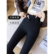 批发实力工厂高腰收腹隐形<b class='q'>拉链</b>鲨鱼裤女外穿新款瑜伽裤加绒<b class='q'>打底裤</b>秋冬